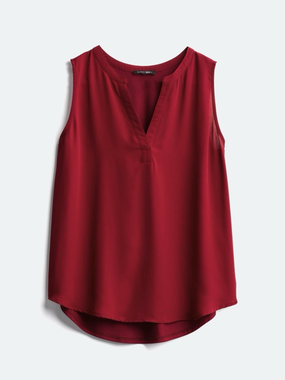 Papermoon Mixed Material Red Sleeveless V-Neck Camisole - Large